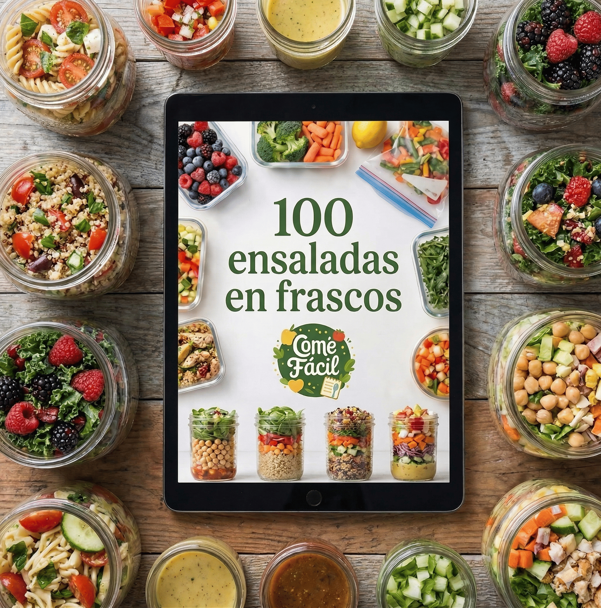 100 Ensaladas en Frascos