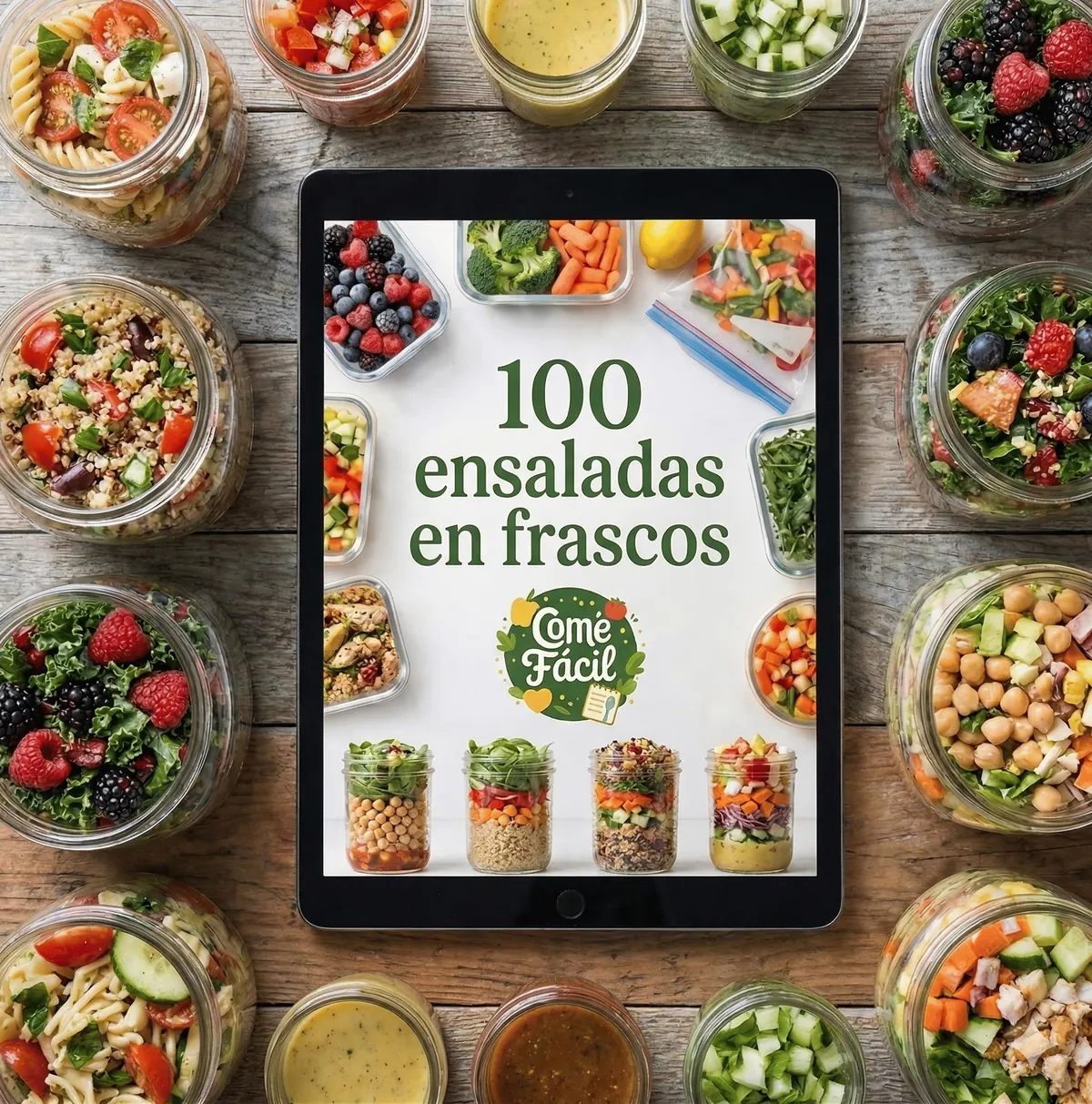 100 Ensaladas en Frascos